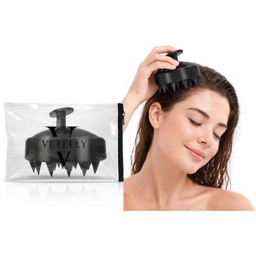 Scalp Massager, Shampoo Brush Soft Silicone Bristles, Hair Scrub Brush for Wet and Dry, Promote Hair Growth (Random Color)