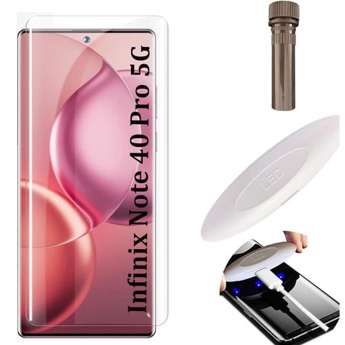 Ultra Premium HD Adavnced Glue UV Curved Tempered Glass for Infinix Note 40 Pro, Note 40 Pro Plus With HD clearity full curved edge protection and Installation Kit