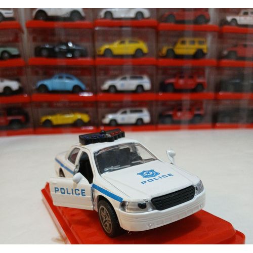 METAL WHITE POLICE CAR TOY