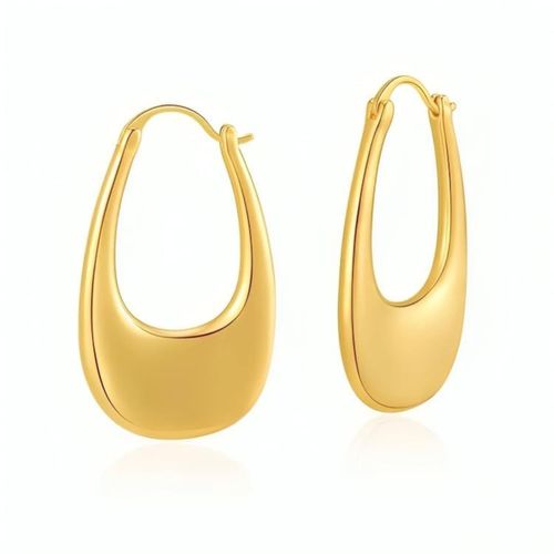 Fashion Korean Jewelry U shape Temperament womens Daily Wear Earrings New Classic Smooth Metal Hoop Earrings For Woman