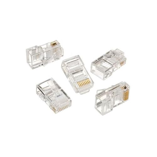 Pack Of 100 RJ45 CAT5 Modular Connectors Clear