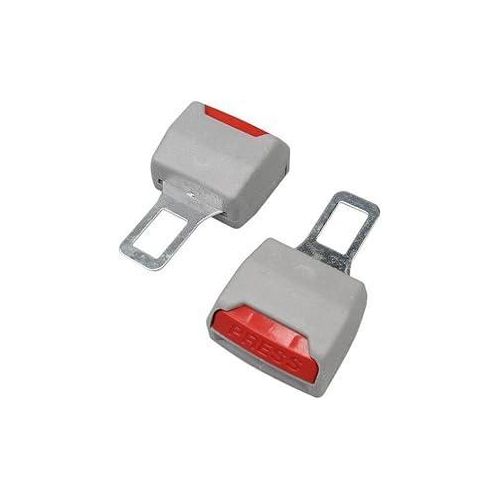 قطعتين مشبك حزام الأمان للسيارة مع امتداد عالمي ومحدد إيقاف الإنذار ودعم وإلغاء إنذار السلامة، قطع بديلة داخلية عالمية للسيارة (رمادي * أحمر، 2 قطعة) - بواسطة Capper Trade