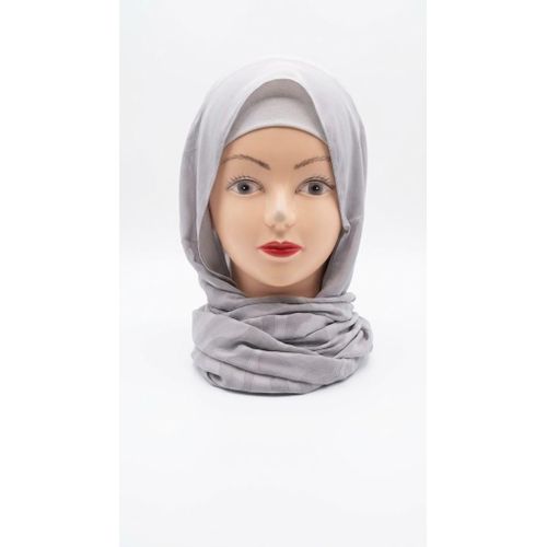 Monochrome Swirl Pattern Jacquard Hijab Scarf Set