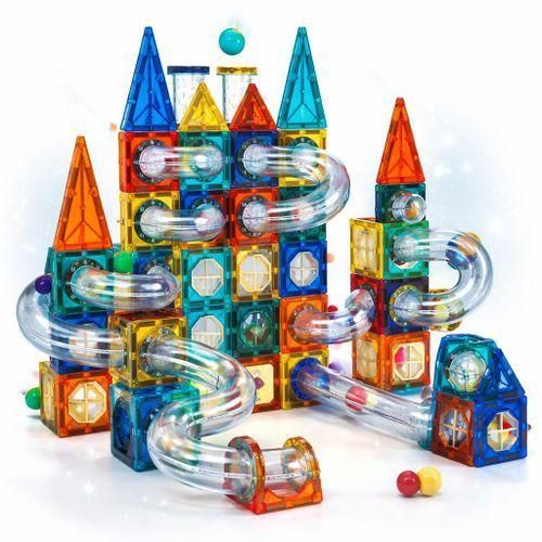 42 Pcs Magnetic Building Blocks for Toddlers - STEM Learning & Creative Marble Run Toy Set