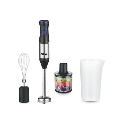 4 in 1 Hand Blender Set, 600W, Ergonomic Handle, Stainless Steel, with Chopper, Whisk, Beaker-KM1092