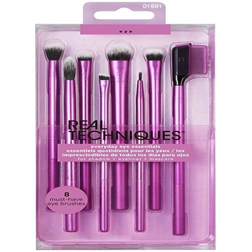 Real Techniques Enhanced Eye Set Eyeshadow & Eyeliner Makeup Brush Kit for Every Look Multicolour