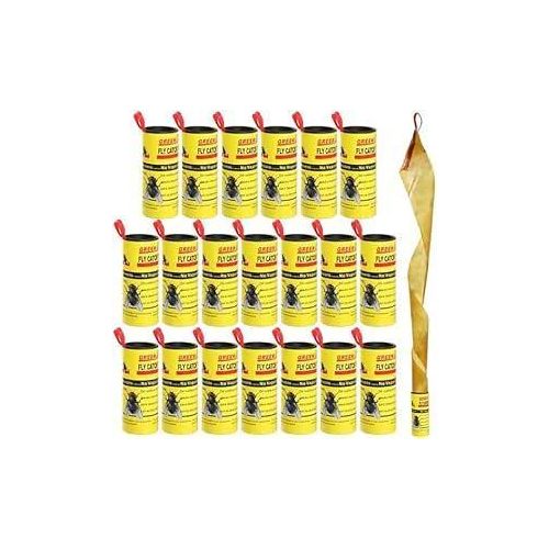 20 Adhesive Tape for Flies and Flying Insects (Very Strong, Effective and Safe for Family - Very Suitable for Homes, Restaurants and Cafes)