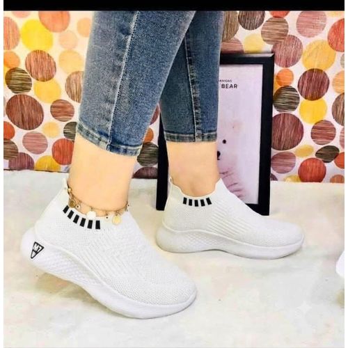 Women’s White Slip-On Sports Shoes