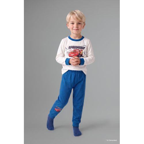 Baby Boy 2-Piece Cars Printed Long Sleeve Top and Long Bottom Pyjama Set