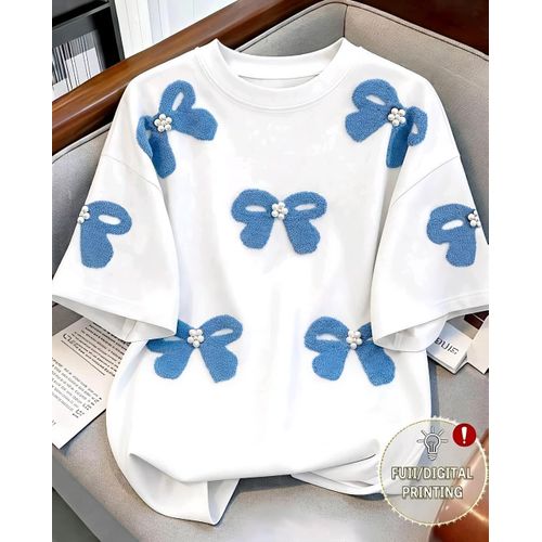 Casual Minimalist Round Neck Short Sleeve Loose Women T-Shirt