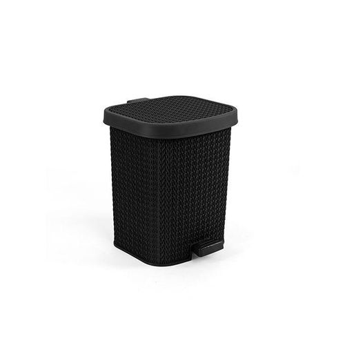 سلة باسكت بالم مهملات كبيرة بتصميم نخيل مجدول انيق سعة 10 لتر اسود