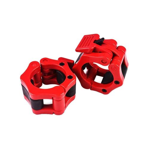 Barbell, Olympic fitness hoops, weightlifting bar, quick release, Brazilian barbell clip, 1 pair for gym workouts, bodybuilding, 2 inches (red)