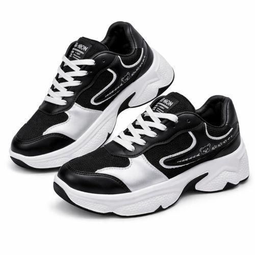 AF17 Women’s Sport Sneakers – Comfortable Chunky Sole Casual Shoes for Daily Wear & Walking - Black