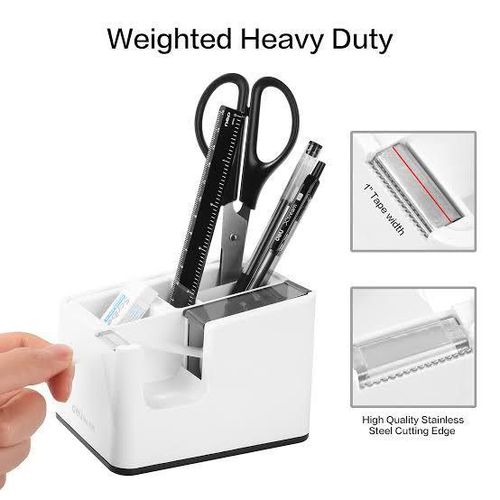 Metal Desk Organizer With Tape Dispenser
