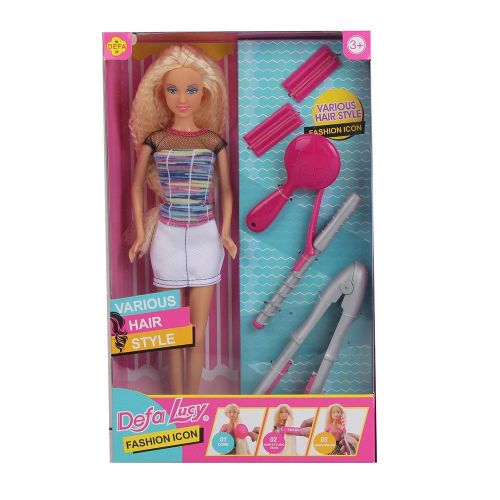 Defa - Lucy Fashion Girl with Colored Bars Shirt with Accessories - 8381