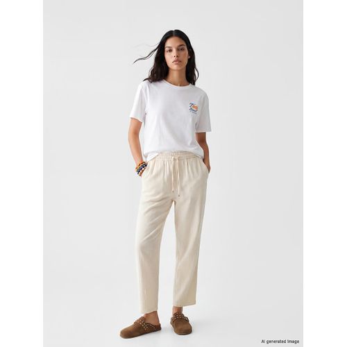 Elastic Waist Muslin Women's Trousers
