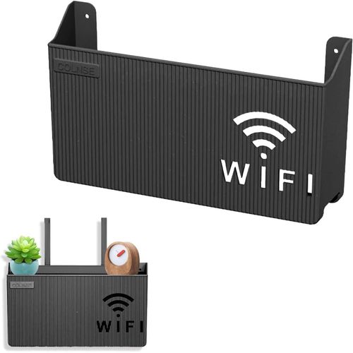 Wall-mounted electronic device holder - High-quality plastic router and receiver rack - Suitable for organizing cables and securely mounting devices