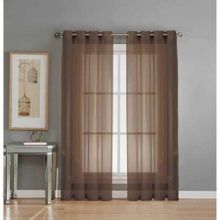 Polyester Solid Pattern Curtain - Brown