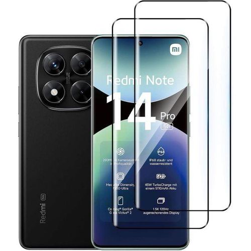 واقي شاشة زجاجي مقوى WRTPS لهواتف شاومي ريدمي نوت 14 برو، نوت 14 برو بلس، وبوكو X7، صلابة 9، تغطية كاملة، بدون فقاعات