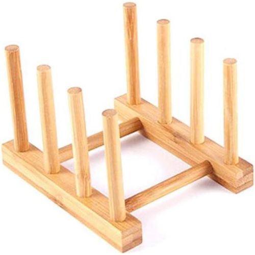maxtachi 8 Slots Wooden Plate Rack, Plate Rack Holder for Kitchen Cupboards, Dish Plates Baking Tray Storage Rack, Kitchen Cabinet Organizer for Plate, Cup, Pot Lid, Board, Tableware, Wine Glass