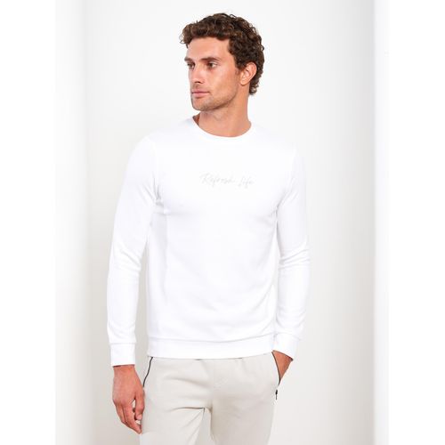 Crew Neck Long Sleeve Printed Men's Sweatshirt