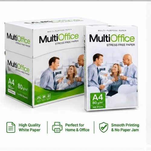 White Premium A4 Copy and Printing Paper 80gsm 5 Reams 500 Sheets per Ream 2500 Sheets Total