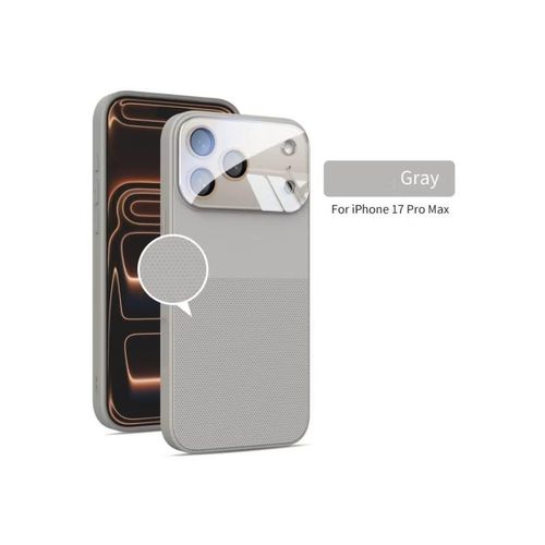 Magsafe phone case made of matte silicone, drop-resistant, suitable for the iphone 17 Pro Max, with large windows, lens, film, and comprehensive camera buttons , Anti-slip particles on the back panel - Grey