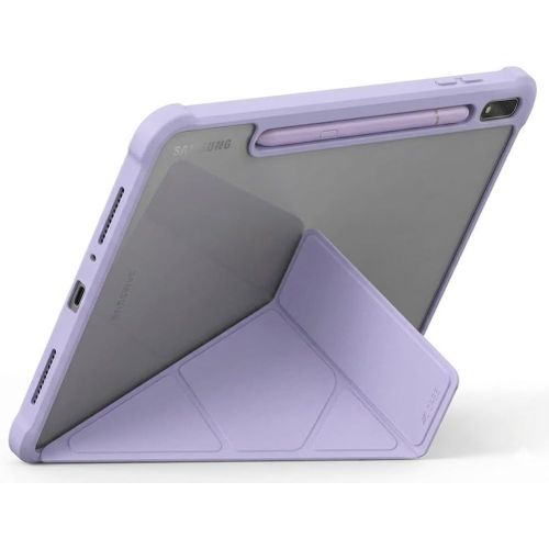 Y Type Folio Case for Samsung Galaxy Tab S10 Lite 10.9" / S10 FE / S9 FE / S9 11" with Built-in Pencil Holder, Clear PC Back Cover (LAVNDER)