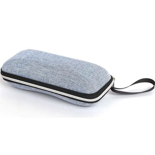 Hard Eyeglass Case with Zipper & Carrying Strap - Protective Travel Case for Sunglasses and Eyeglasses