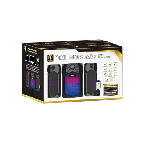 Standard Speaker Standard 2.1 THUNDER 6400 Power 64 Watt illuminated multimedia speaker Optical Cable - Aux - Bluetooth - Usb - Sd card - Radio - Led Screen - Remote - Full Function