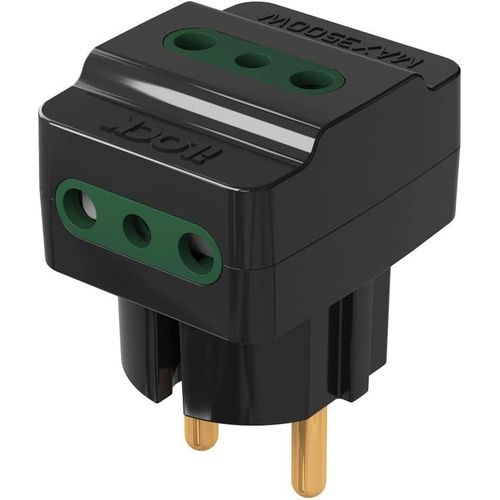 High-power 3500W power strip with 3 outlets and a two-prong plug from iLock. Wall-mounted power strip with overload protection up to 16 amps.