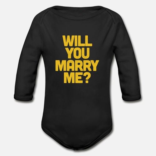 Will You Marry Me Organic Long Sleeve Baby Bodysuit