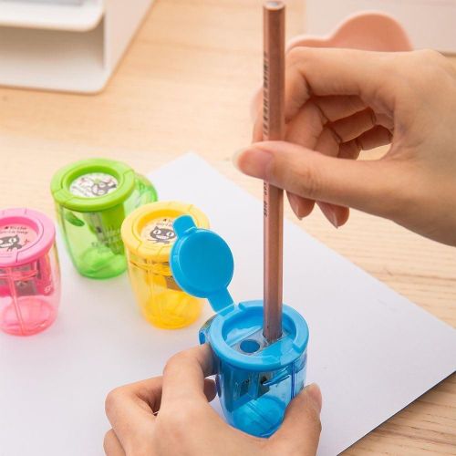 Double Holes Cup Shape Manual Pencil Sharpener, Assorted