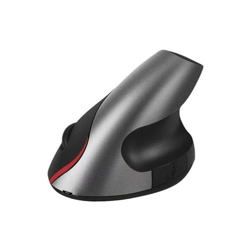 JR321 Wireless Vertical Mouse, Type-C Mouse, Compatible with PC and Laptop, Black and Gray, with an Ergonomic Design for Office Use