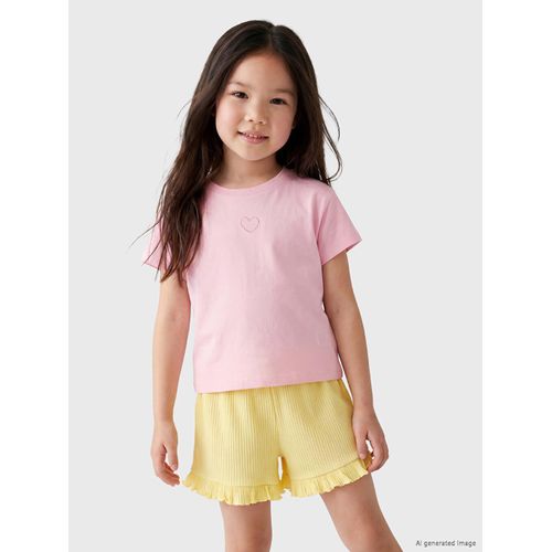 Crew Neck Embroidered Girl's T-Shirt