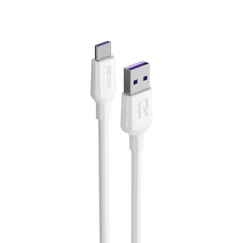 R2029 USB-A to Type-C Fast Charging and data Cable, 120W, 1.2M, 6A Silicone Cable, High Durability, Tin Plated Copper, TPE Wires speed 480Mbps, Tangle free, 1 Year Local Warranty (white)