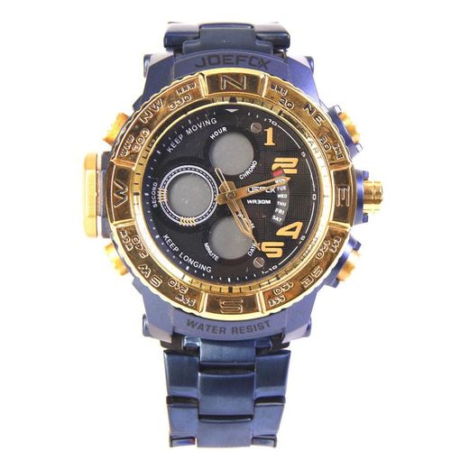 ساعة رجالية كاجوال رقمية و تناظرية - سوار أزرق داكن