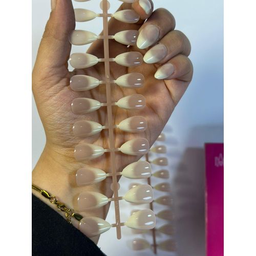 أظافر صناعية لاصقة - 24 قطعة، مثالية للحفلات، شكل بيضاوي