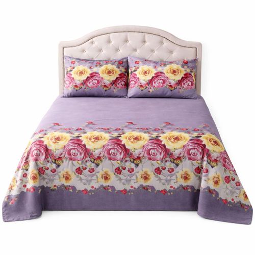 5-Piece Bed Sheet Set - Soft and Comfortable Fabric - Complete Set 1 Sheet 2 Pillowcases 2 Cushion Covers - Modern 3D Design Colorfast and High Quality
