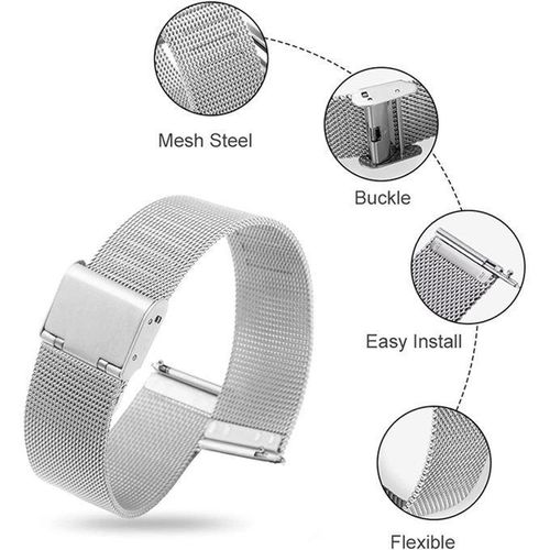 22mm Stainless Loop Watch Strap Quick Release Pins Compatible with Smart Watch Huawei Watch GT4 Pro/GT4 46mm/GT Runner/Watch 4 Pro/Watch 4 - Adjustable and Comfortable Band Bracelet , Silver