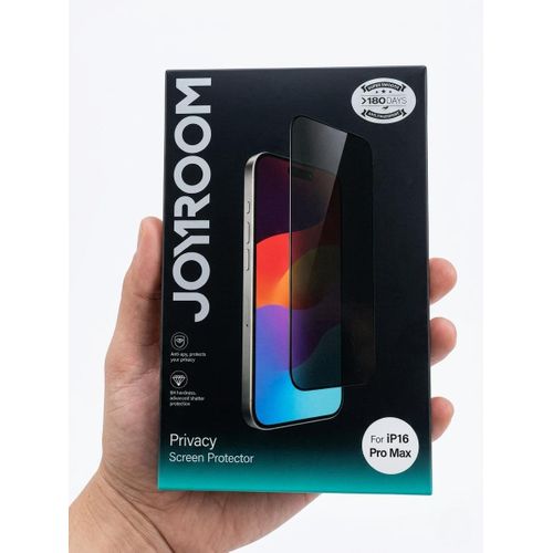 Privacy screen protector for iPhone 16 Pro Max 6.7inch supports Face ID easy to install anti protection and privacy fingerprint resistant and bubble free tempered glass case compatible.