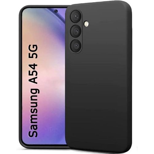Slim, flexible, matte black soft TPU case for Samsung Galaxy A54 5G.