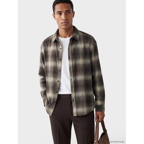 Regular Fit Plaid Twill Men's Shirt