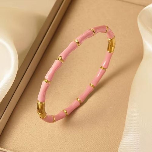 Bracelets crafted from premium stainless steel with a unique bamboo texture design in a variety of elegant colors suitable for everyday wear and special occasions for both men and women