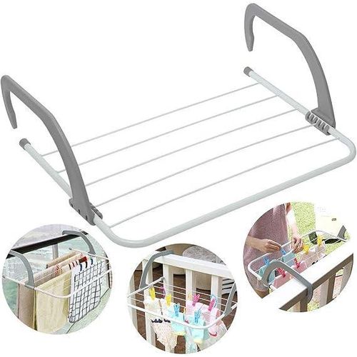 Portable Foldable Hanging Clothes Drying Rack for Balcony and Window, Rust-Resistant Wall Laundry Dryer 50 * 29 cm, Space Saving Laundry Organizer for Travel, Camping, Apartments, Hotels, Dorms and Home Use