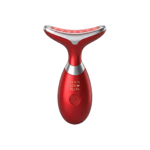EMS & Red Light Face and Neck Massager Skin Tightening Device -Red