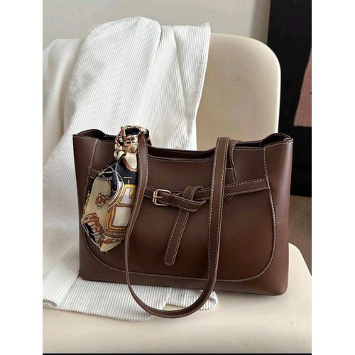 Luxurious Solid Color Elegant Versatile Women Shoulder Tote Bag