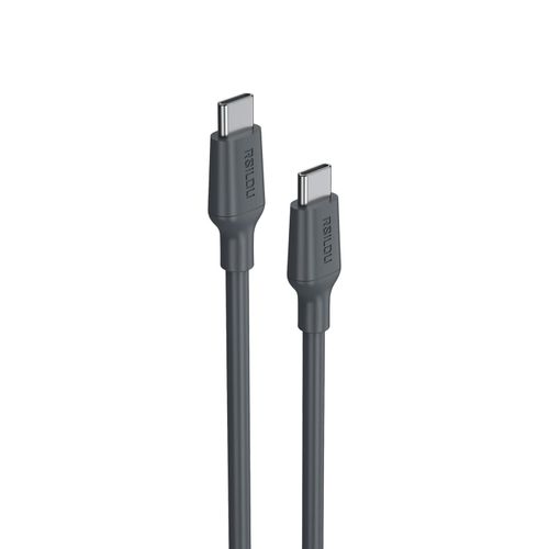 R2030 USB-C to USB-C Silicone Fast Charging and data Cable, 60W PD, 1.2M, High Durability, Tin Plated Copper, TPE Wires speed Transfer 480Mbps, 1 Year Local Warranty (black)