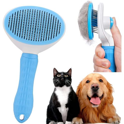 Cat Dog Grooming Brush Self Cleaning for Short and Long Hair for Cat Brush (BABY BLUE)