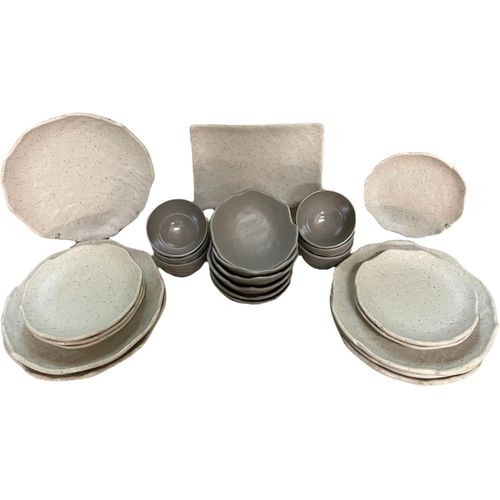 Sphinx Bavarian Melamine Anti-Break Cookware 25-Piece Set, Light Beige-Dark Beige